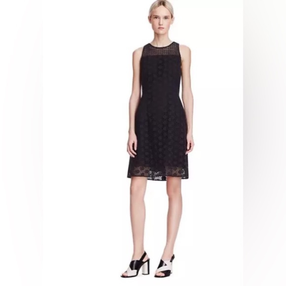 Tory Burch Hallie women's navy blue eyelet lace dress